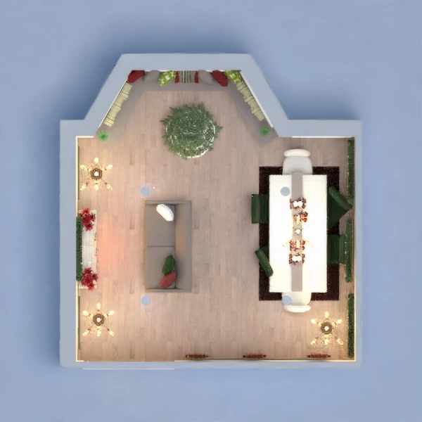 floor plans гостиная столовая 3d