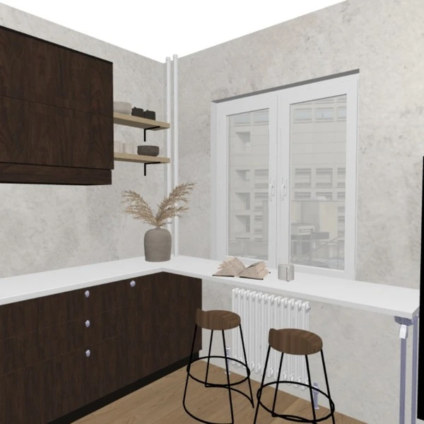 floor plans apartamento cozinha sala de jantar 3d