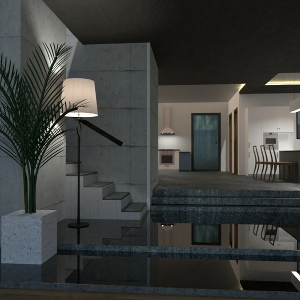 floor plans дом гостиная кухня освещение 3d