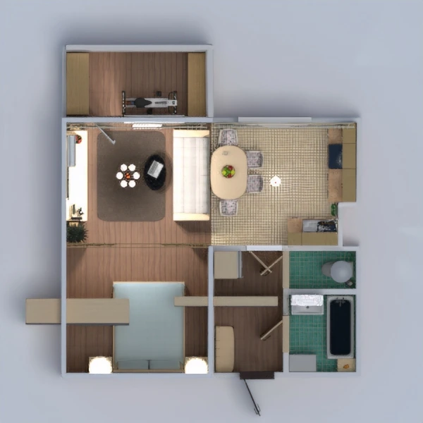 floor plans apartamento estudio 3d