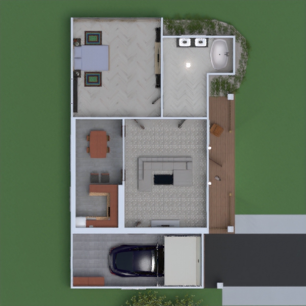 floor plans namas baldai vonia miegamasis svetainė garažas virtuvė namų apyvoka valgomasis 3d