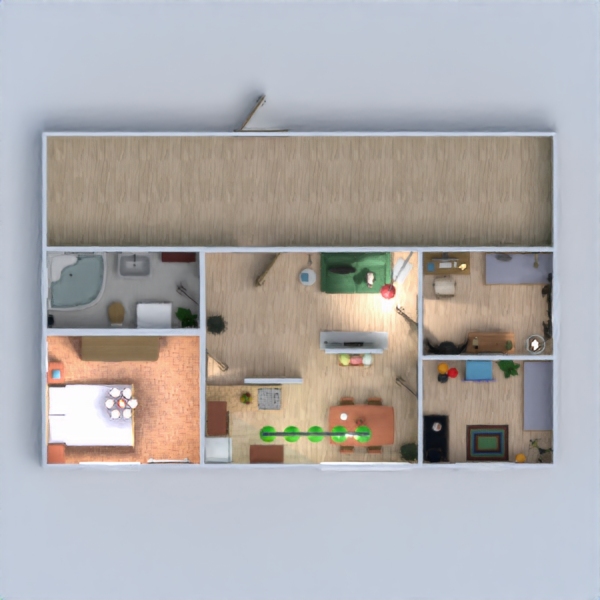 floor plans butas vonia miegamasis virtuvė vaikų kambarys 3d