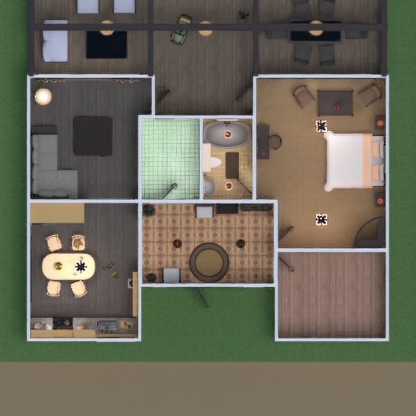 floor plans dom taras meble łazienka sypialnia kuchnia oświetlenie remont 3d