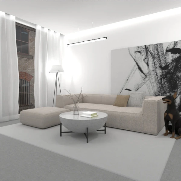 floor plans mieszkanie meble pokój dzienny oświetlenie 3d