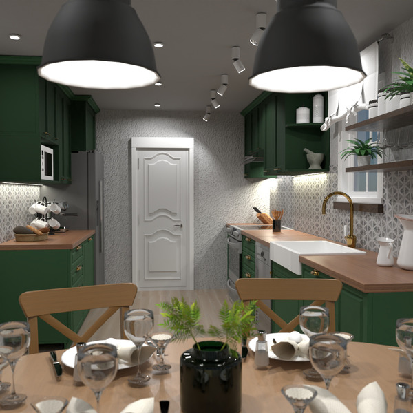 floor plans baldai dekoras virtuvė renovacija valgomasis 3d