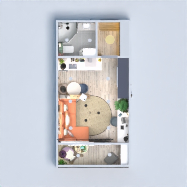 floor plans 公寓 家具 装饰 厨房 3d