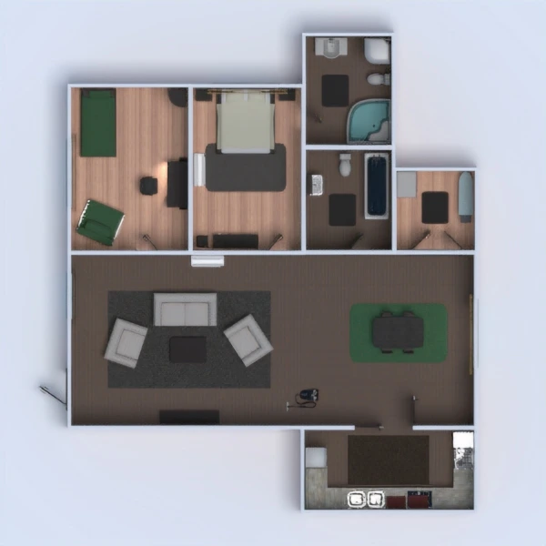 floor plans apartamento casa cuarto de baño dormitorio salón cocina exterior habitación infantil 3d