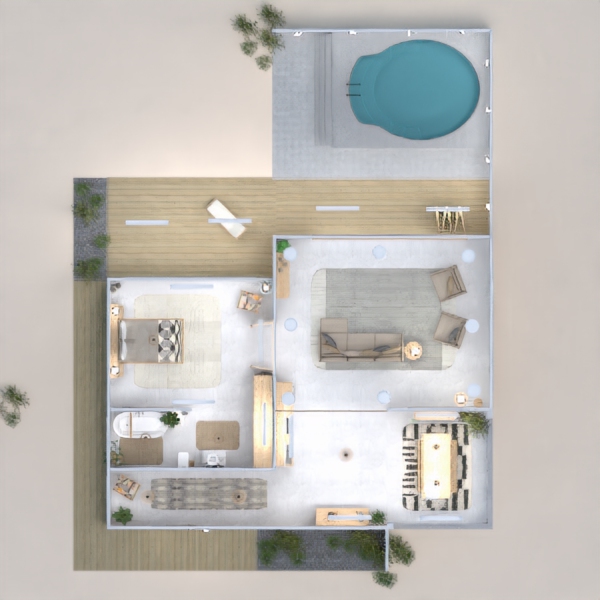 floor plans dom taras na zewnątrz oświetlenie architektura 3d