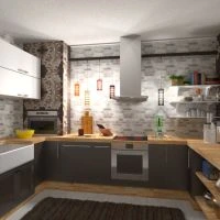 floor plans namas baldai virtuvė valgomasis 3d