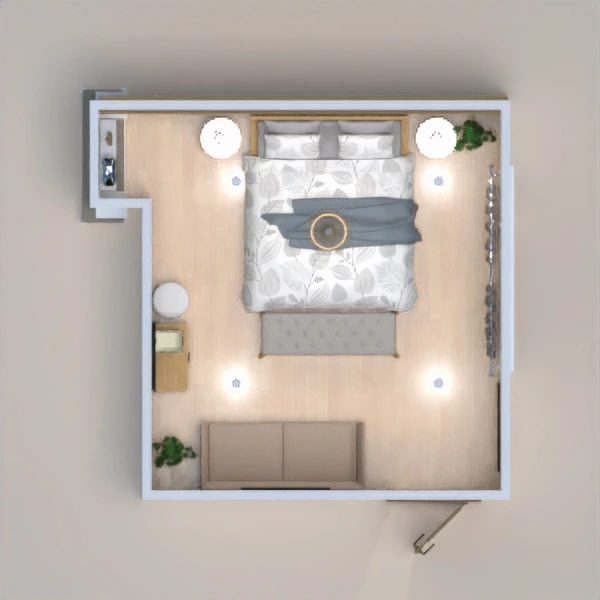 floor plans diy 卧室 照明 3d