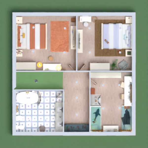 floor plans casa área externa paisagismo 3d