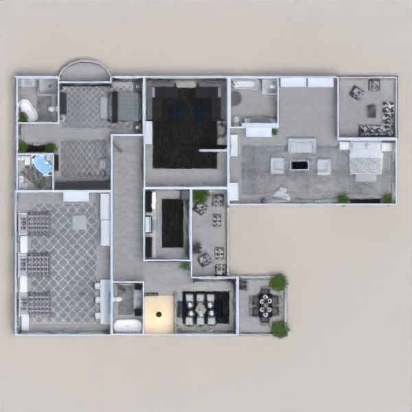 floor plans 厨房 3d