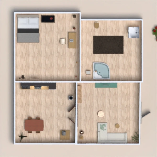 floor plans meble pokój diecięcy 3d