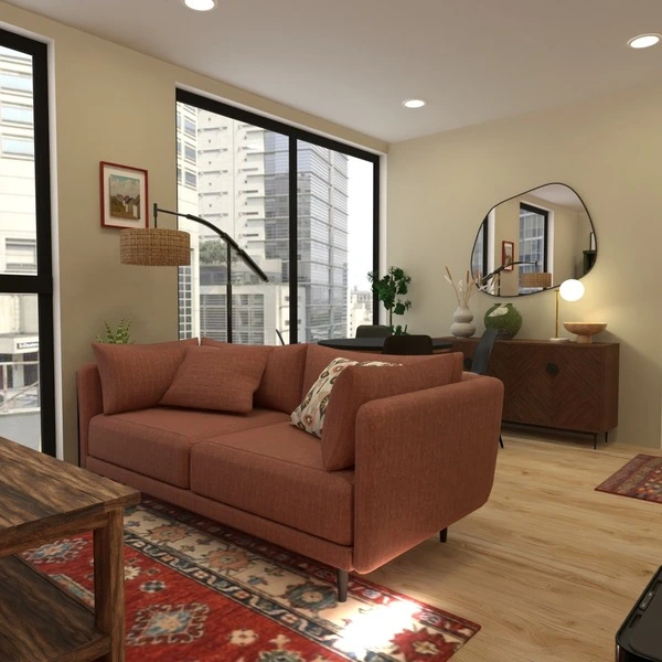 floor plans appartement cuisine salon eclairage 3d