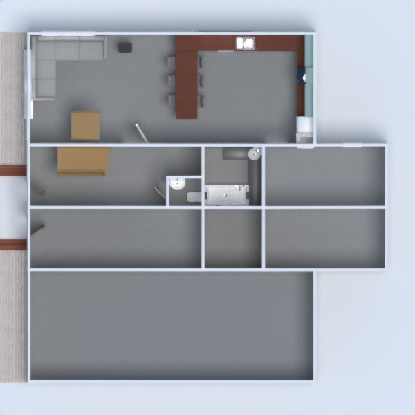 floor plans virtuvė garažas terasa butas sandėliukas 3d