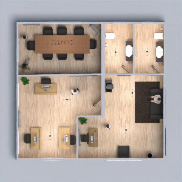 floor plans escritório arquitetura 3d