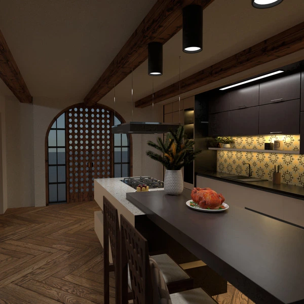 floor plans мебель декор гостиная кухня освещение 3d