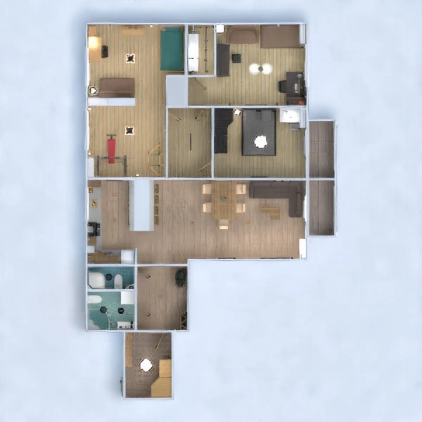 floor plans apartamento muebles salón 3d