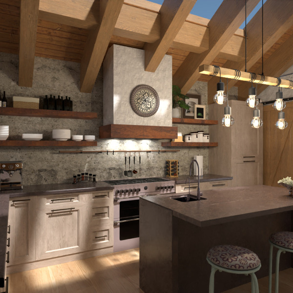 floor plans meble kuchnia na zewnątrz oświetlenie 3d