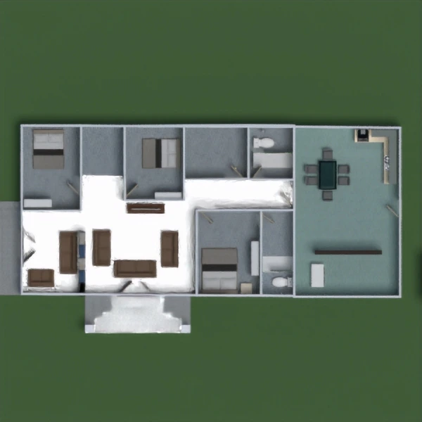 floor plans storage apartment terrace 3d