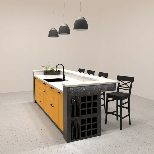 floor plans кухня столовая 3d