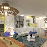 floor plans mieszkanie sypialnia pokój dzienny kuchnia oświetlenie jadalnia 3d