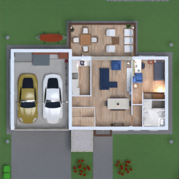 floor plans casa terraza garaje hogar 3d