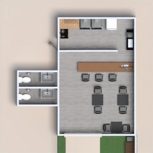 floor plans kitchen cafe architecture 3d