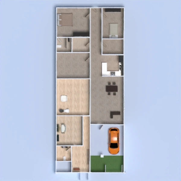 floor plans monolocale 3d