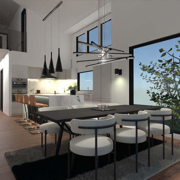 floor plans дом терраса гостиная кухня столовая 3d