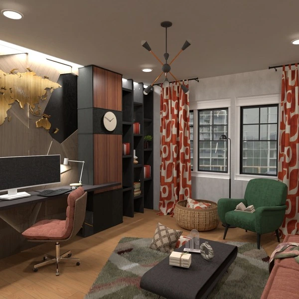 floor plans apartamento mobílias decoração quarto infantil escritório 3d