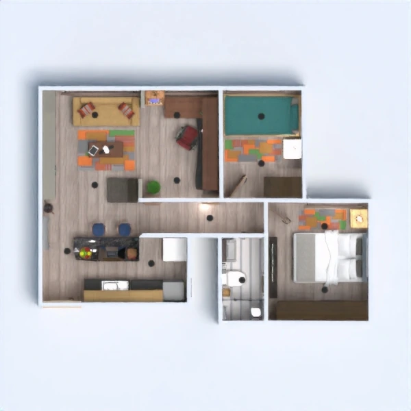 floor plans vaikų kambarys garažas vonia svetainė 3d