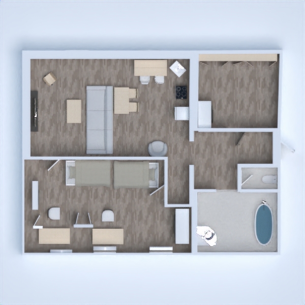floor plans cozinha estúdio utensílios domésticos despensa varanda inferior 3d