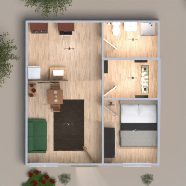 floor plans apartment terrace 3d