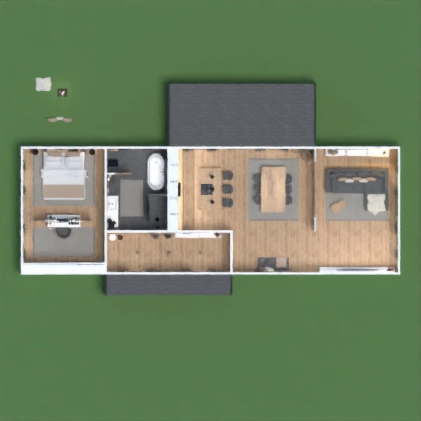 floor plans apartamento habitación infantil cocina exterior 3d