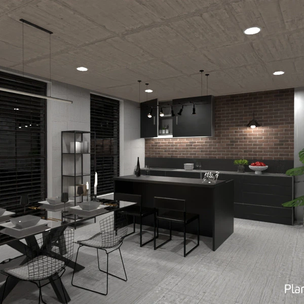 floor plans 公寓 家具 装饰 照明 餐厅 3d