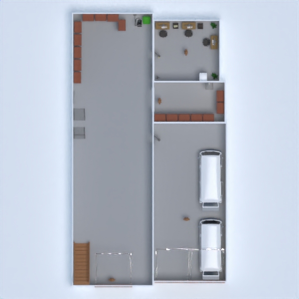 floor plans garage büro lagerraum, abstellraum 3d