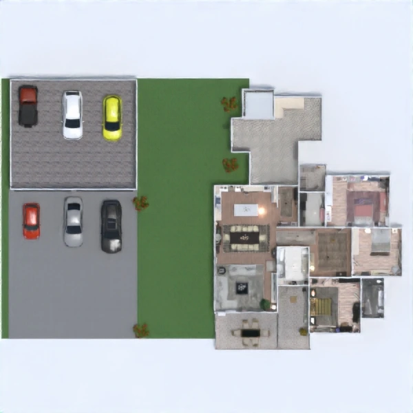floor plans garage storage terrace entryway living room 3d