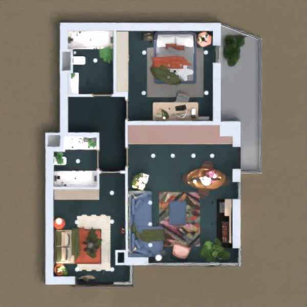 floor plans butas dekoras miegamasis svetainė vaikų kambarys 3d