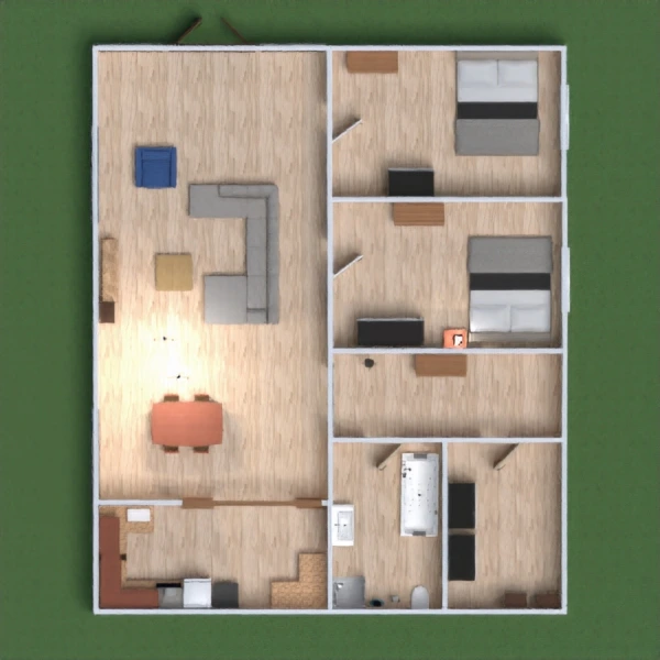 floor plans 公寓 客厅 景观 家电 3d