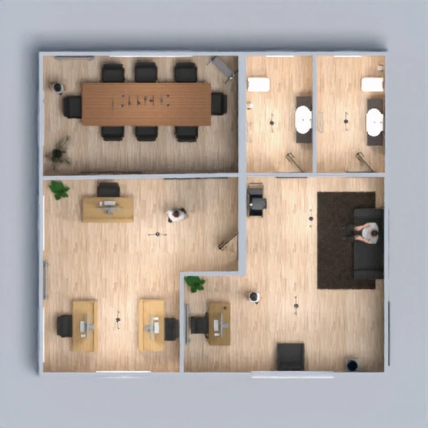 floor plans escritório 3d