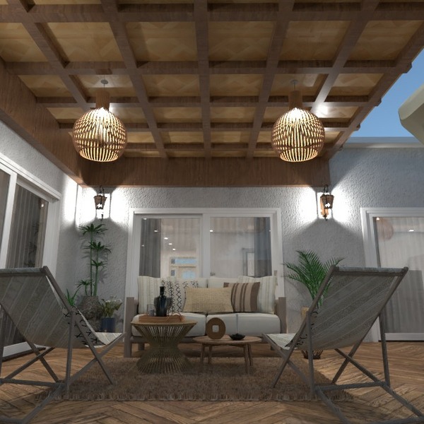 floor plans casa varanda inferior mobílias decoração 3d