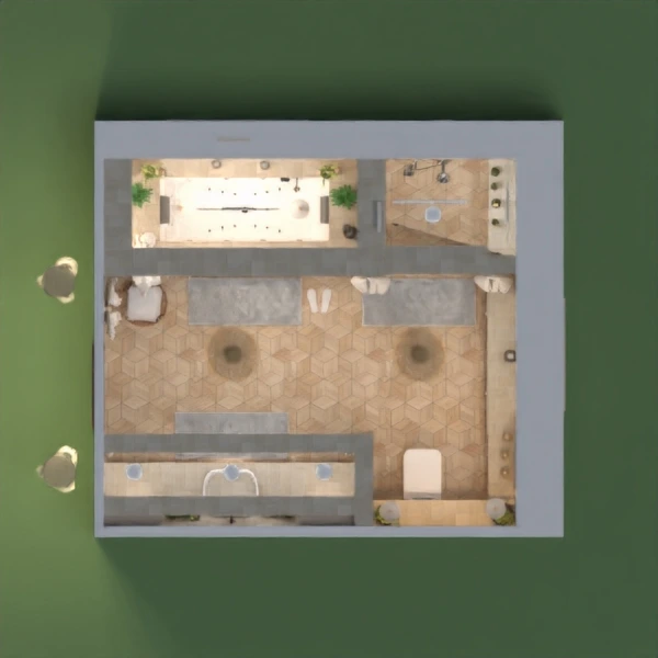floor plans 公寓 独栋别墅 浴室 照明 3d