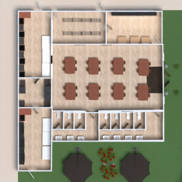 floor plans banheiro cafeterias sala de jantar 3d