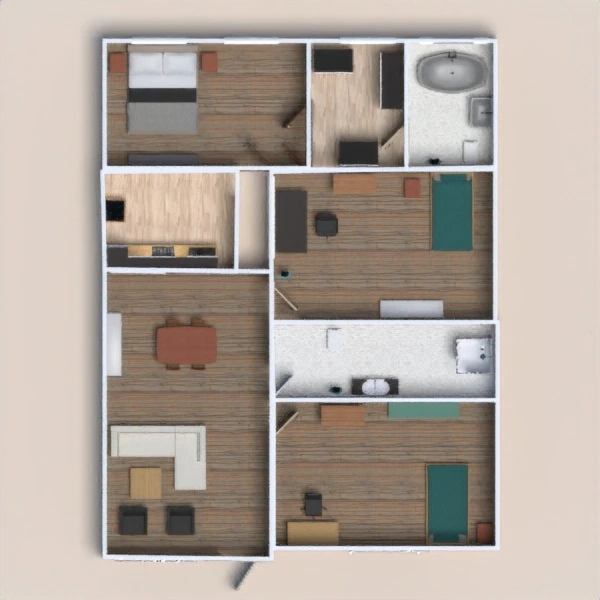 floor plans dom łazienka sypialnia 3d