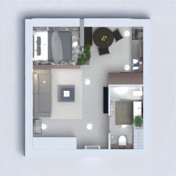 floor plans butas vonia miegamasis svetainė studija 3d