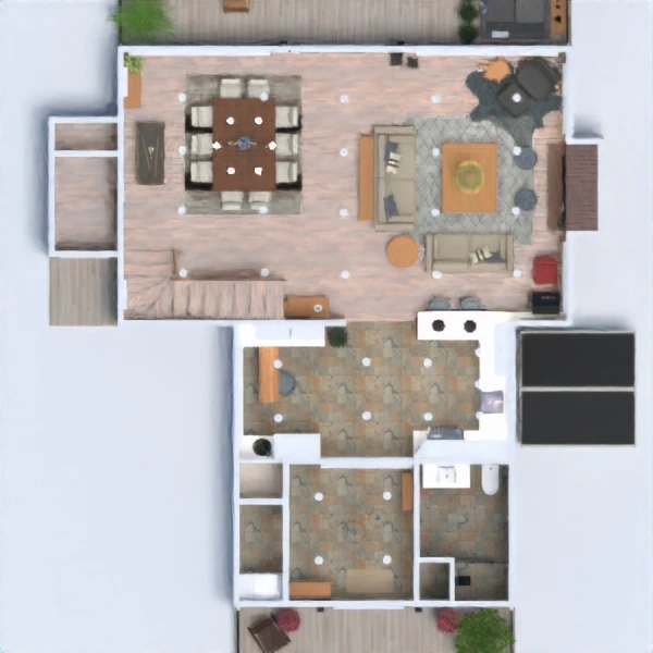 floor plans namas miegamasis svetainė renovacija valgomasis 3d