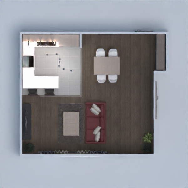 floor plans квартира мебель декор гостиная кухня 3d