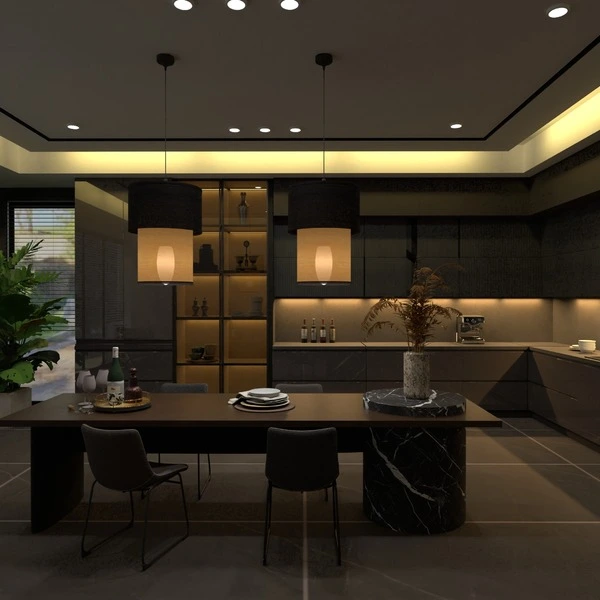 floor plans butas baldai dekoras virtuvė apšvietimas 3d