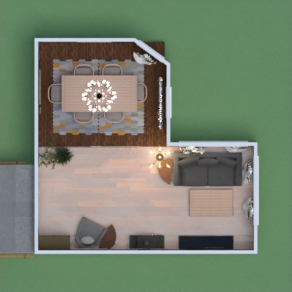 Jag ville skapa ett vardagsrum och matsal som vad 5d planerare ville ha.
